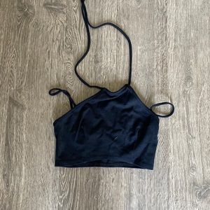 Black halter crop top